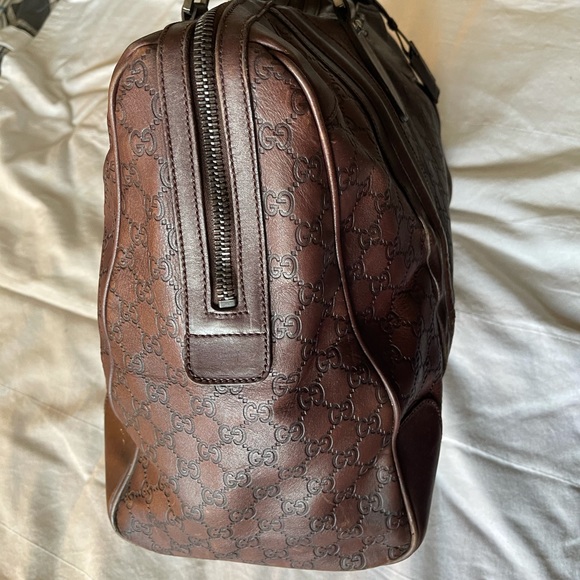 Gucci Guccissimma leather Weekender travel carry on duffel bag w/ lock key - Picture 5 of 12